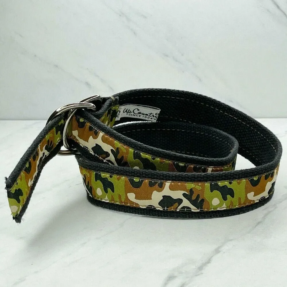 Up Country Camo Camouflage D Ring Belt Size XS Green Brown Black